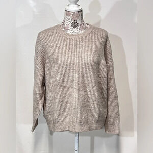 🛍️LOVED & ADORED Tan woven knit sweater size L.‎